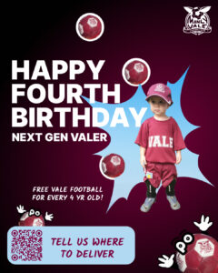 Turning Four? Get a Free Vale Football!