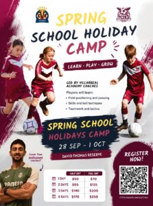 Spring School Holiday Football Camp at David Thomas Reserve