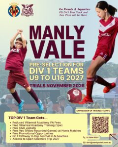 2027 Division 1 Pre-Selection Trials: U9 to U16